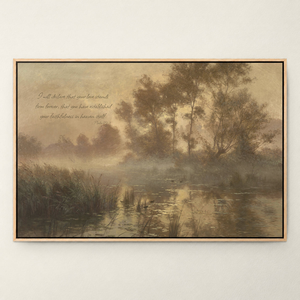 Golden Trees around a Pond wall art