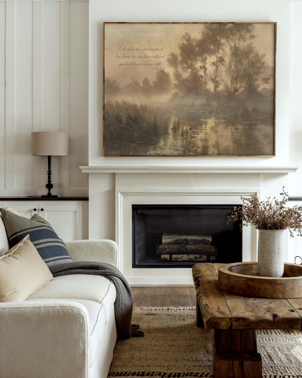 Golden Trees around a Pond wall art