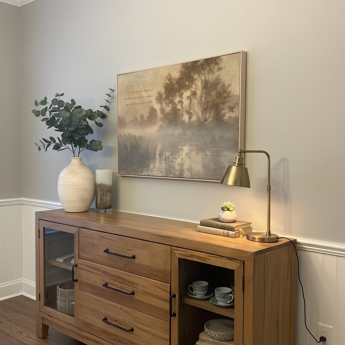 Golden Trees around a Pond wall art