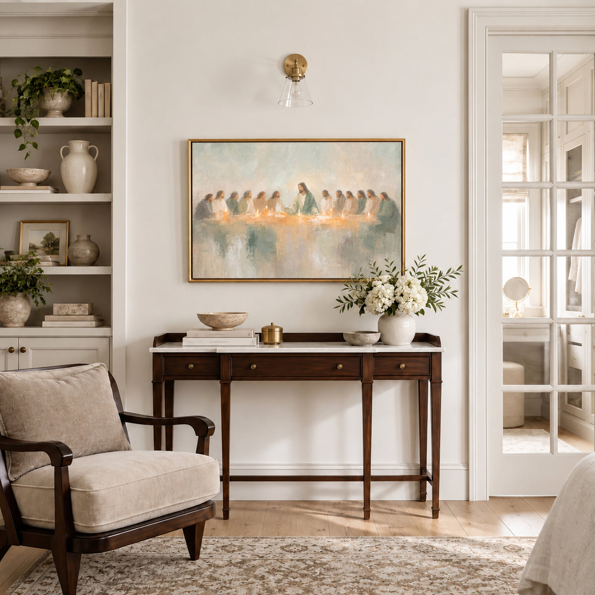 Last Supper Sage Cream wall art
