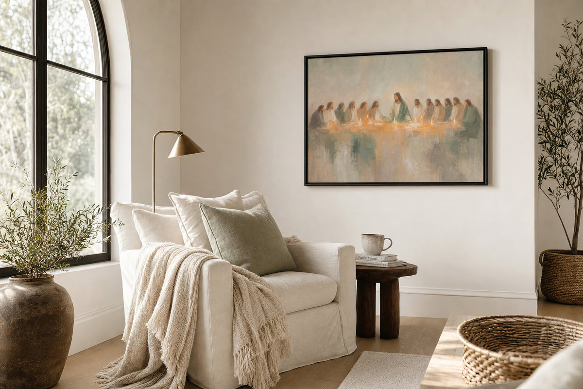 Last Supper Sage Cream wall art