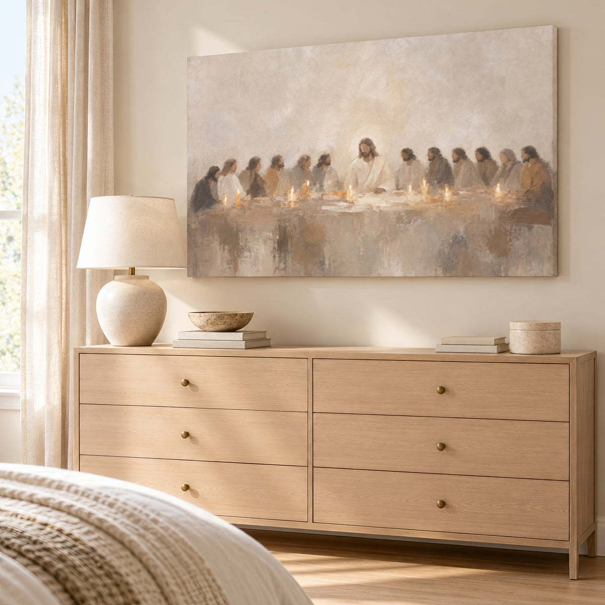 Last Supper Stone Neutral wall art