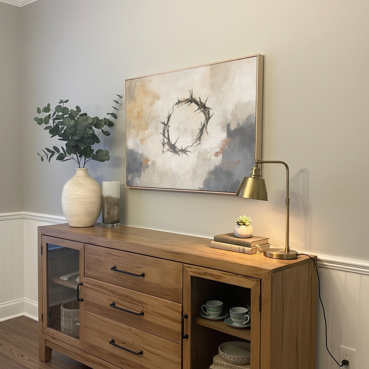 Crown of Thorns Grey Abstract wall art