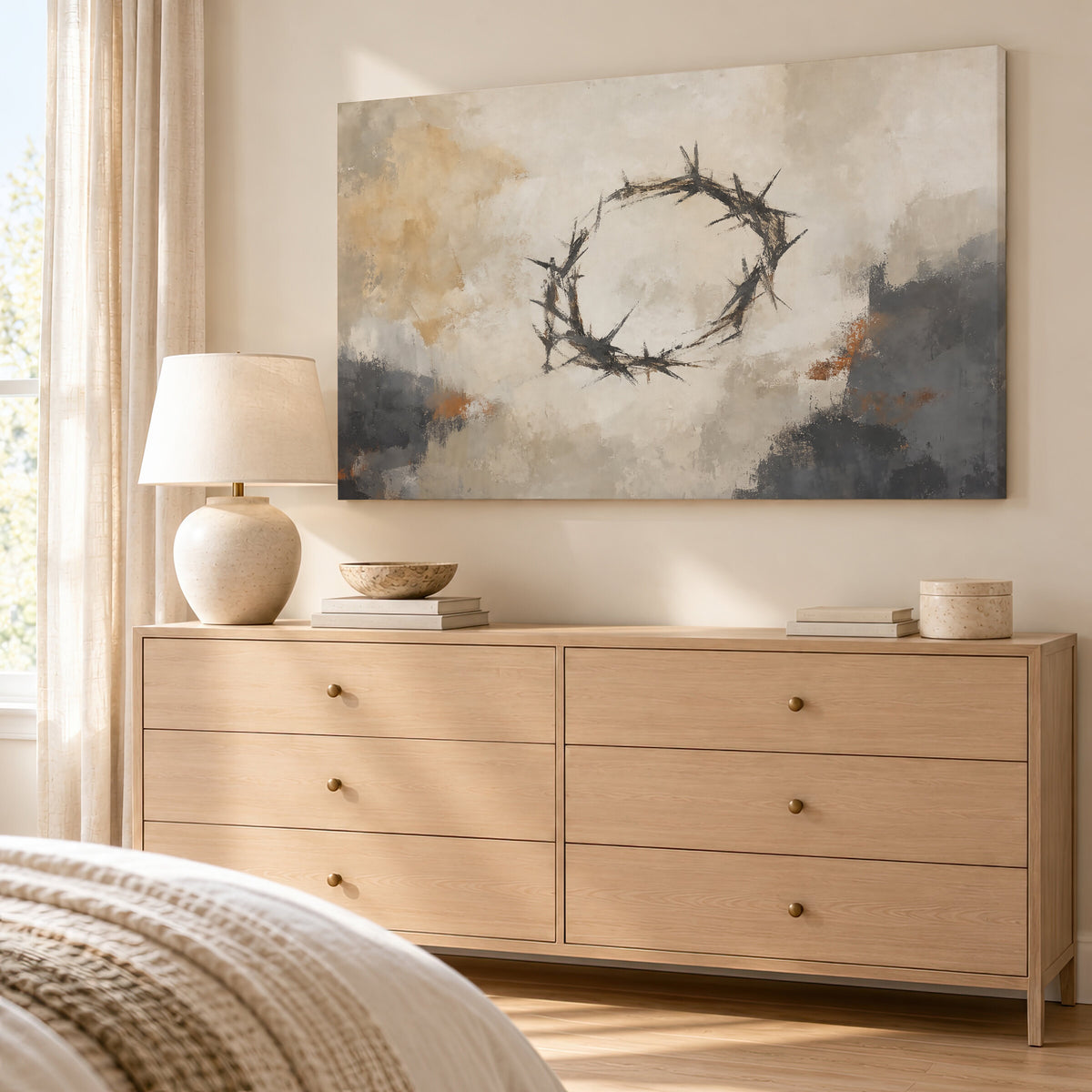Crown of Thorns Grey Abstract wall art