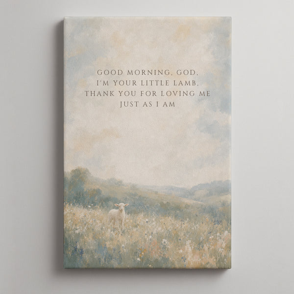 Your Little Lamb Meadow (Portrait) unframed canvas
