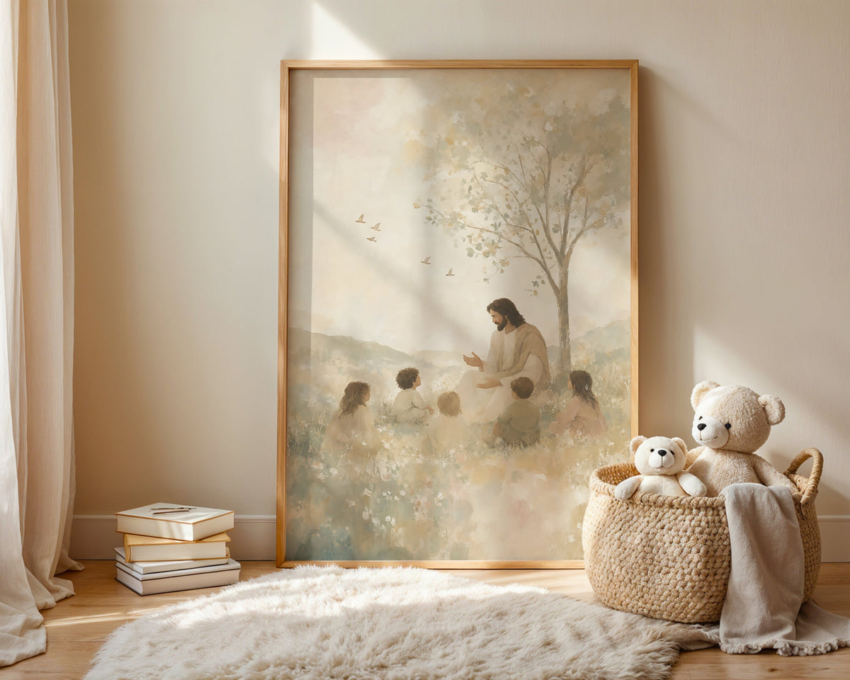 Let the Little Children Come Beneath the Tree wall art