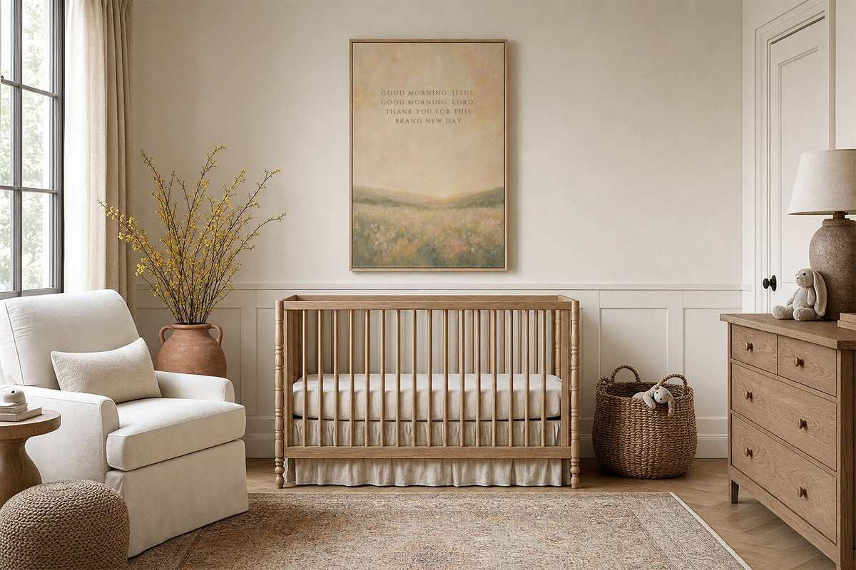 Good Morning Jesus Meadow (Portrait) wall art