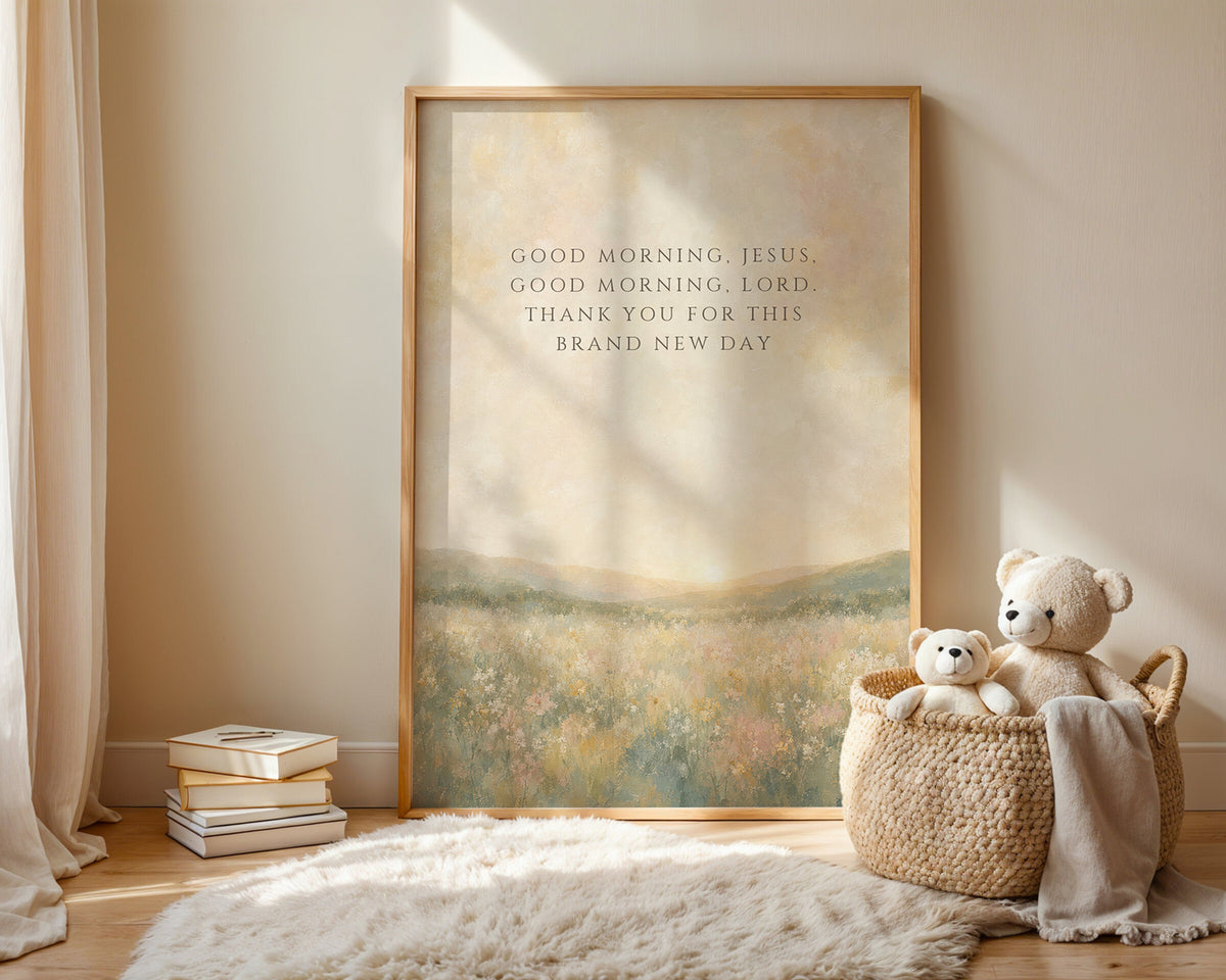 Good Morning Jesus Meadow (Portrait) wall art