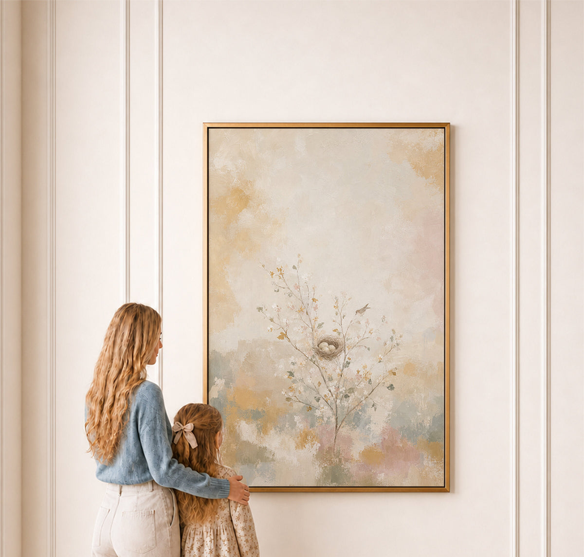 Nest in the Blossom Branch wall art