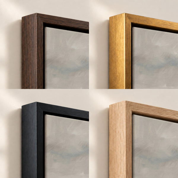 Jesus in the Poppy Field frame finish options: Brown, Gold, Black and Natural