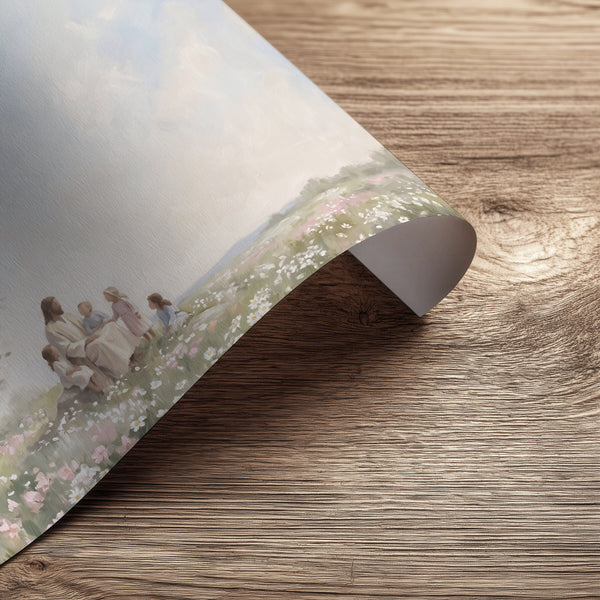 Children in the Blossom Meadow printed on premium matte art paper