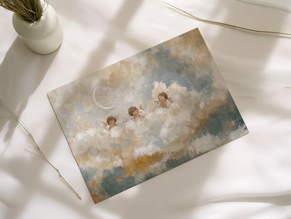 Cherubs in the Clouds printed on premium matte art paper