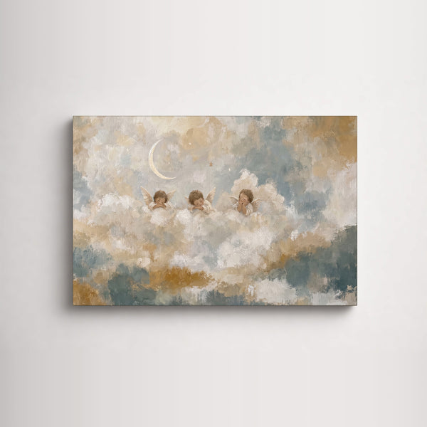 Cherubs in the Clouds as an unframed canvas