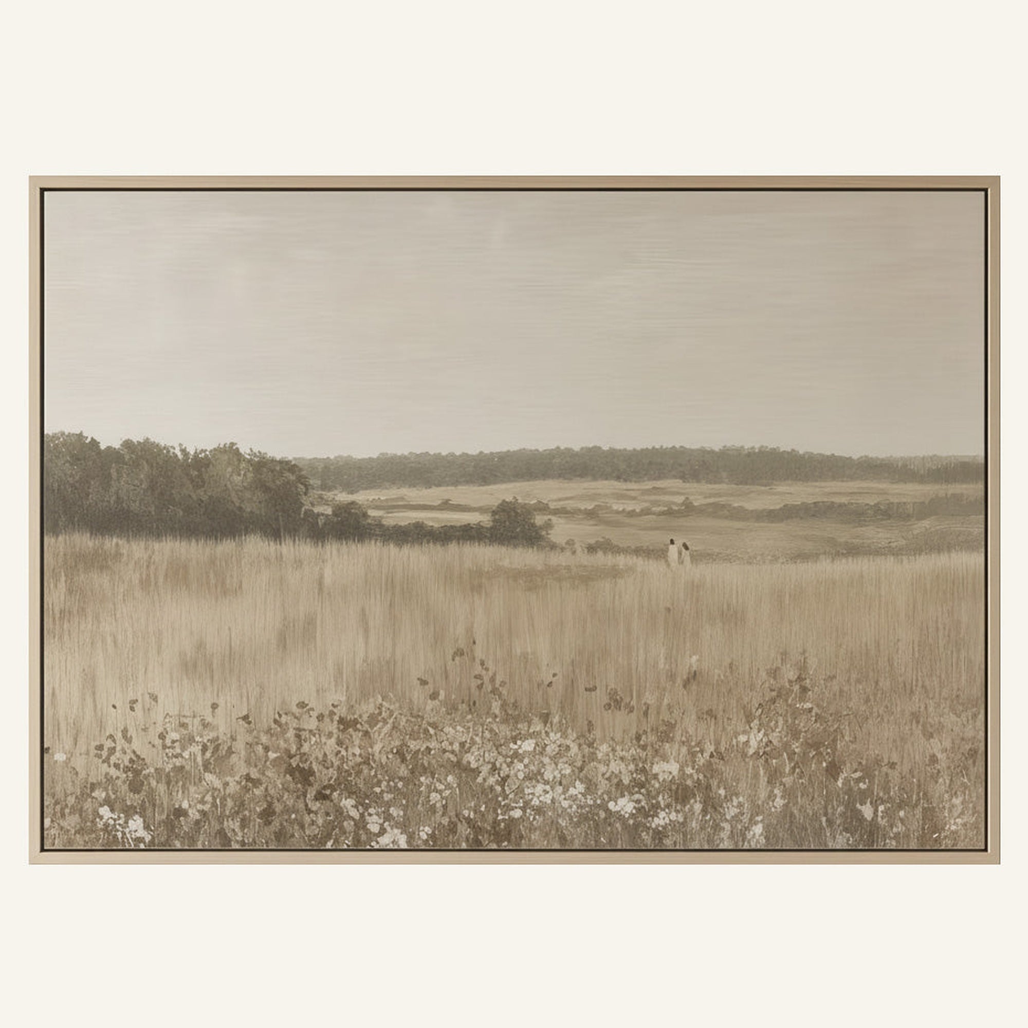 Abstract Sheep Nursery Wall Art — Minimalist Beige Print