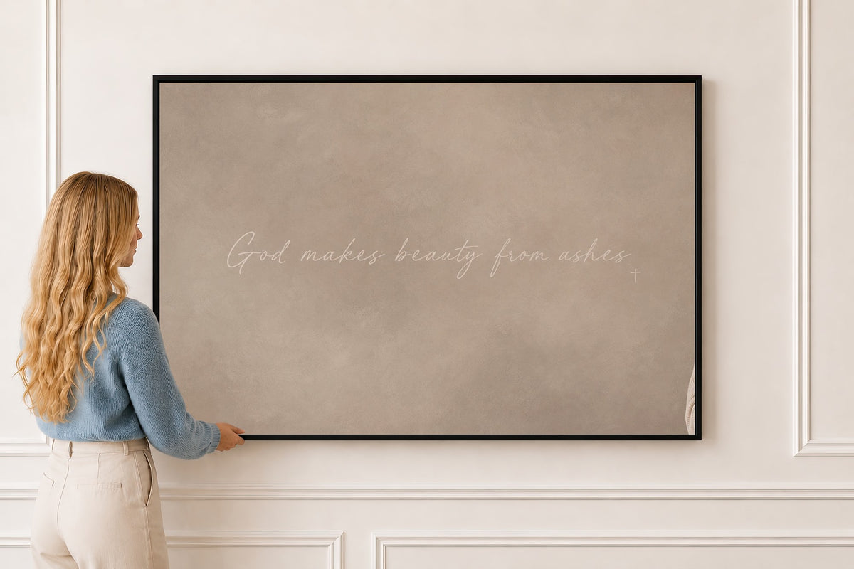 Beauty From Ashes — Isaiah 61:3 in a black frame