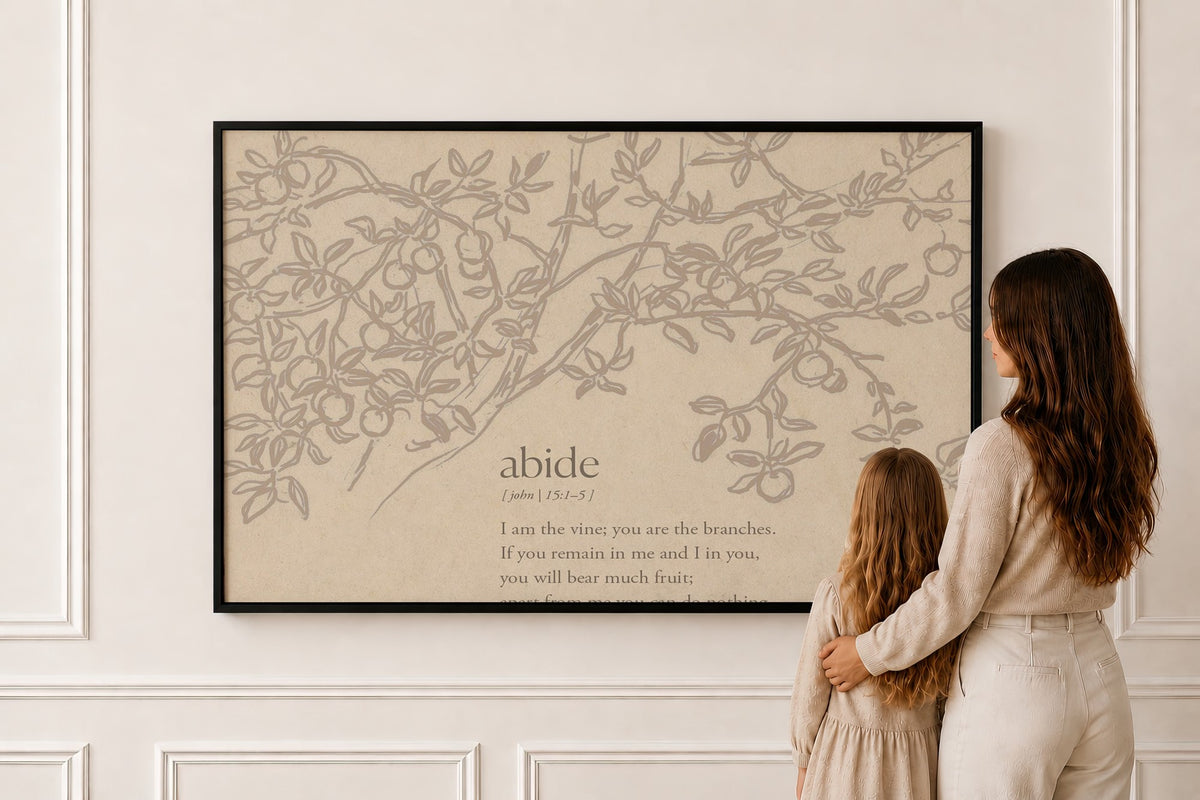 I Am the Vine — John 15:1-5 in a black frame