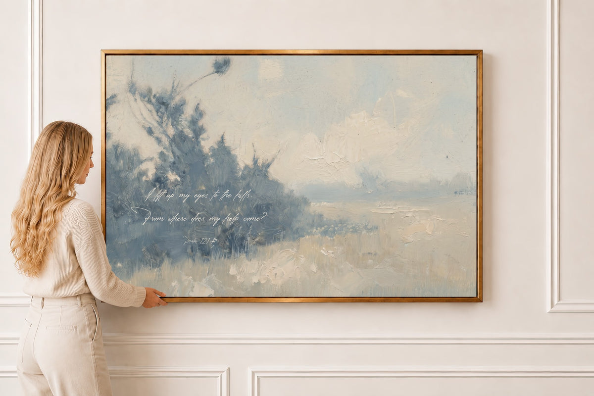Soft Christian Verse — Scripture Wall Art in a gold frame