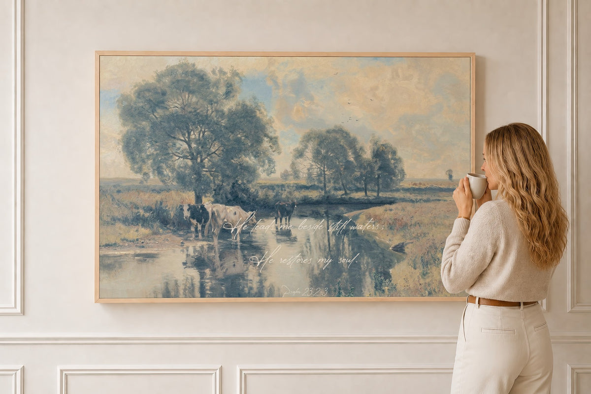 Pastel Faith Verse — Scripture Wall Art in a natural oak frame