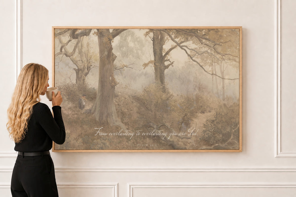 From Everlasting to Everlasting — Psalm 90:2 in a natural oak frame