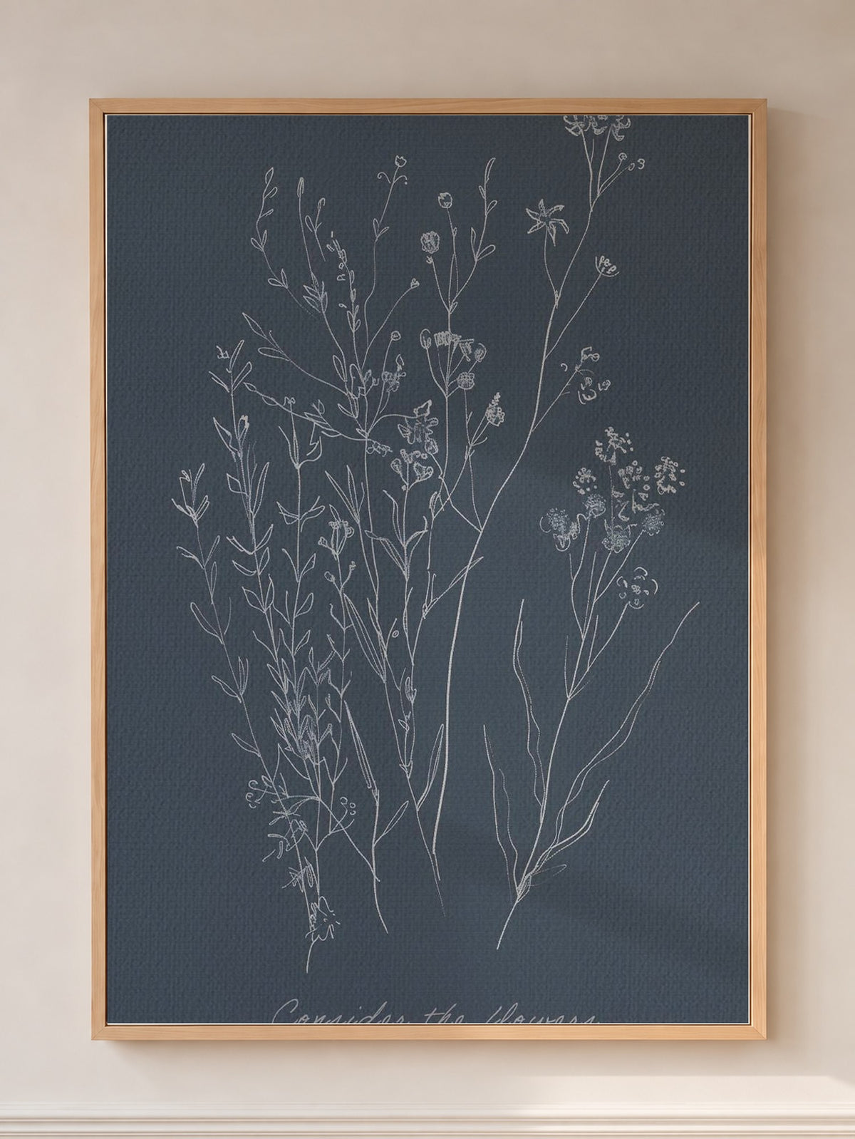 Consider the Flowers — Matthew 6 in a natural oak frame