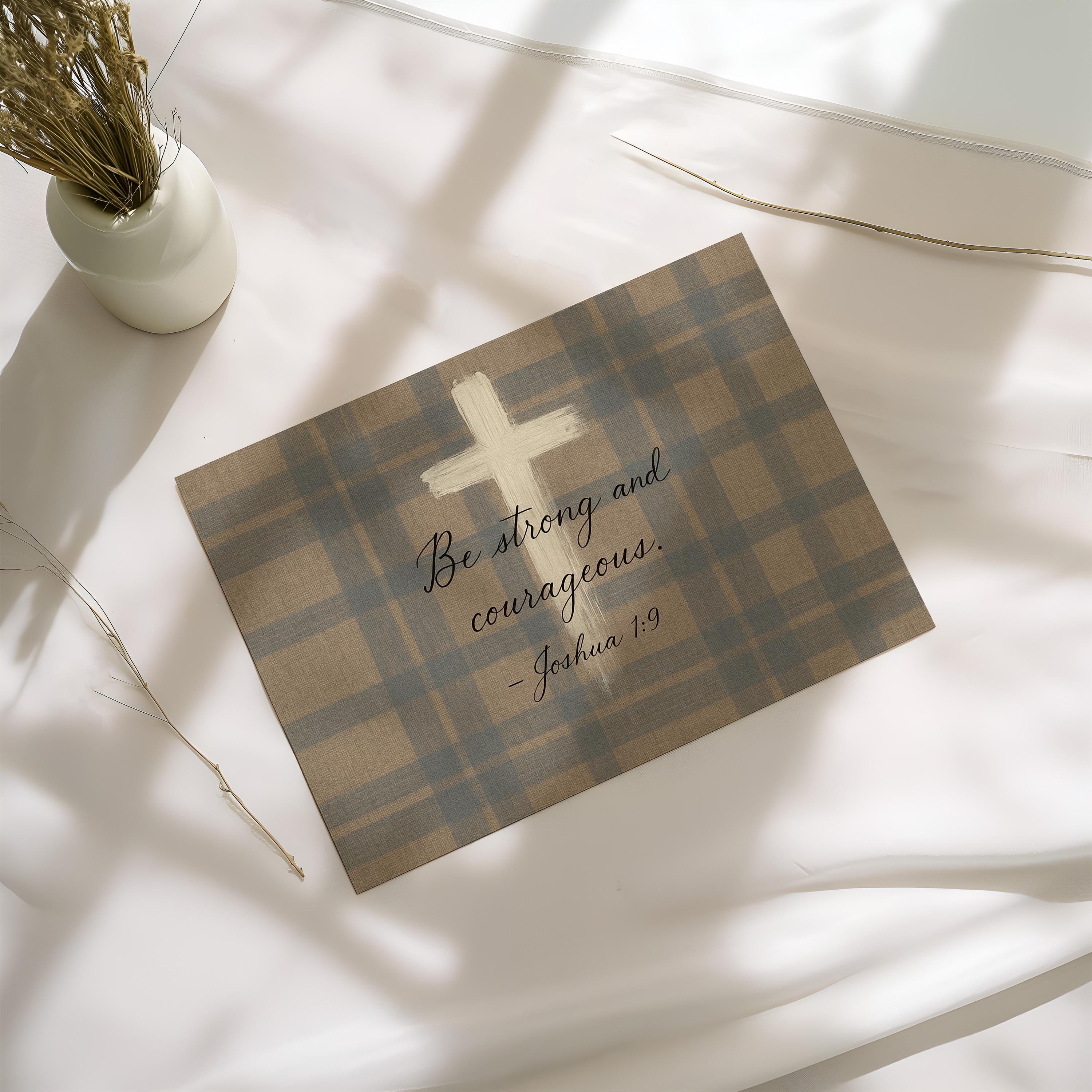 Joshua 1:9 Scripture Canvas Print – Boy Nursery Decor