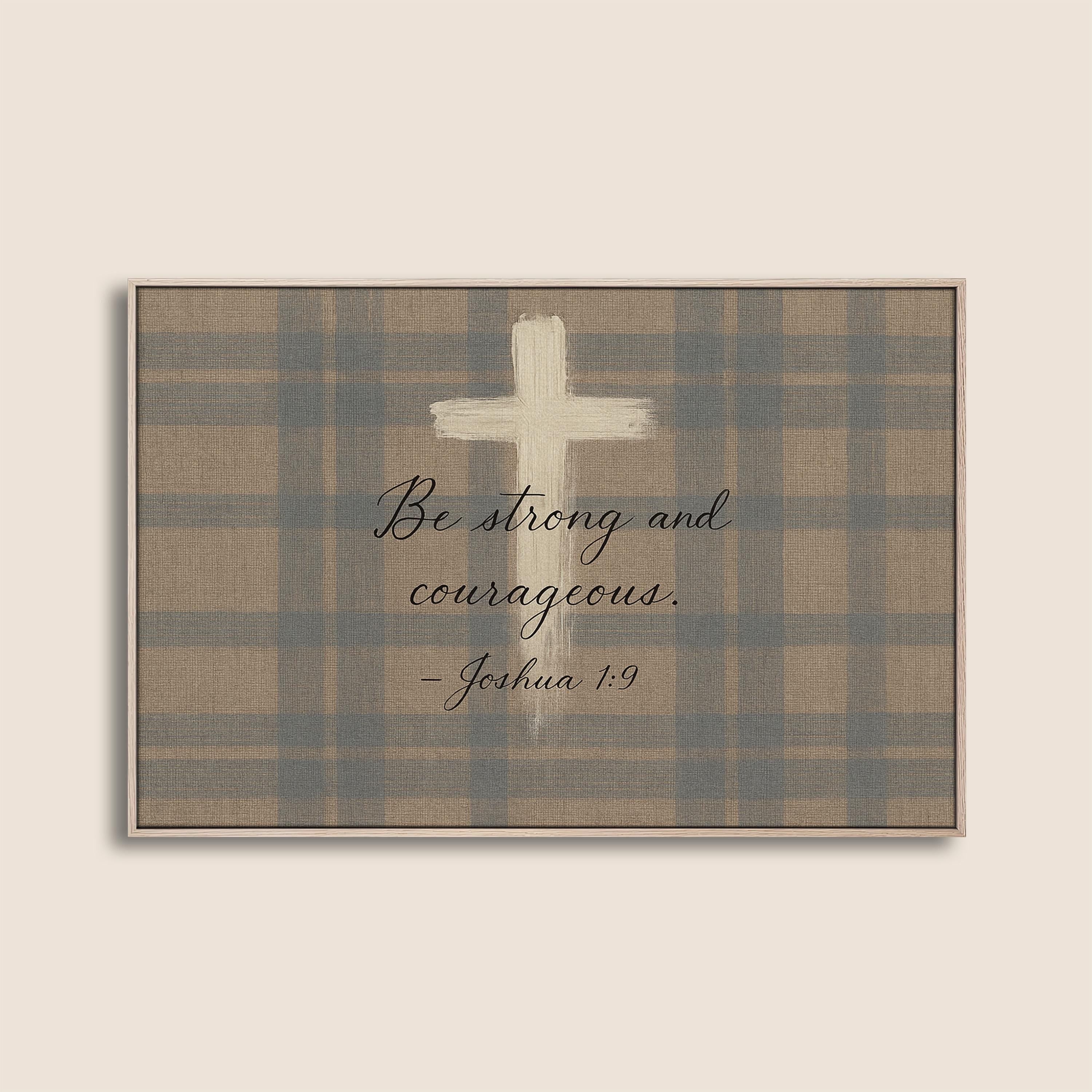 Joshua 1:9 Scripture Canvas Print – Boy Nursery Decor