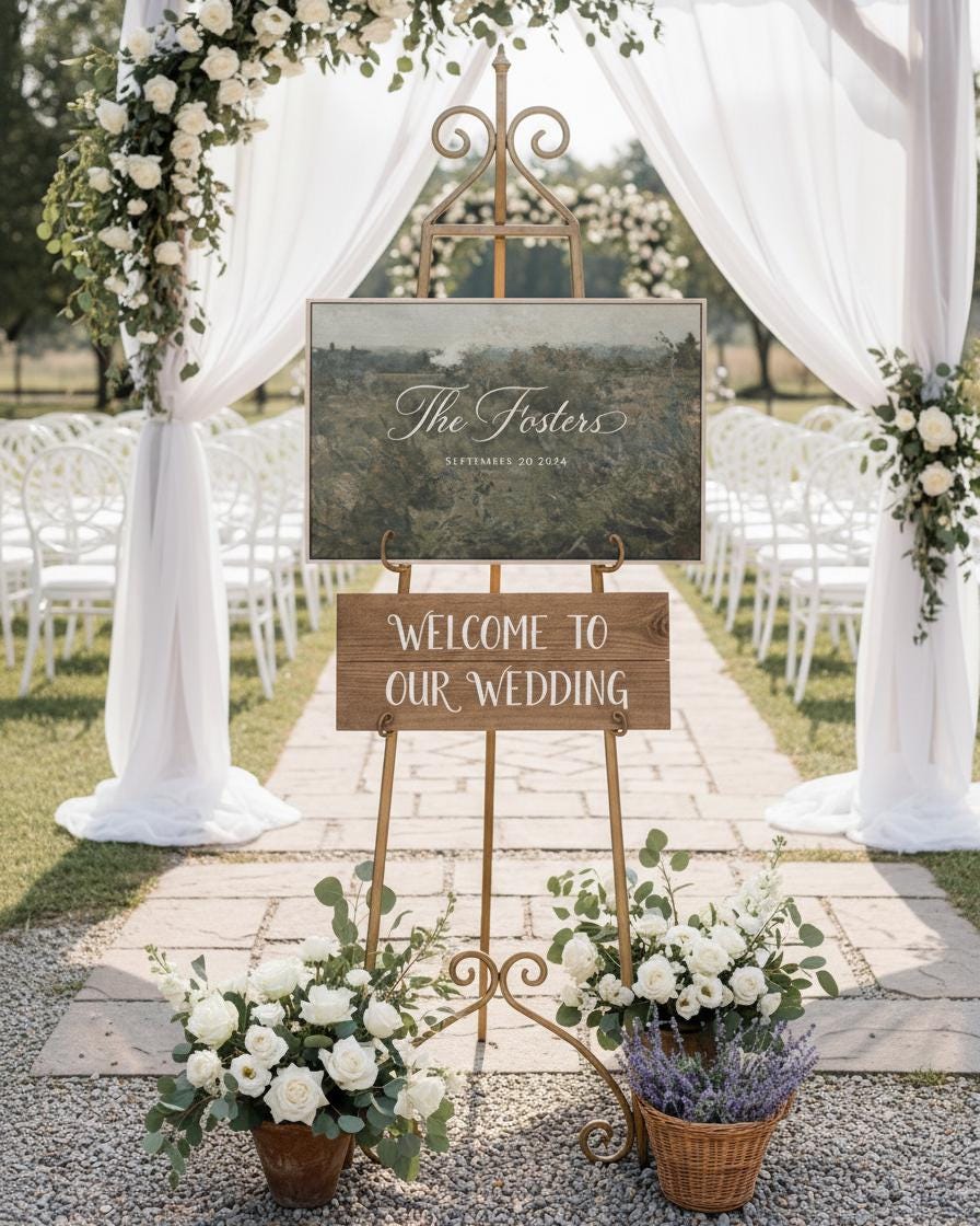 Custom Vintage Wedding Newly Wed Welcome Sign - Reception or Home Decor - Wedding Gift