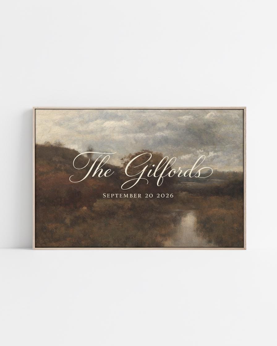 Custom Vintage Art Wedding Newlyweds Sign - Reception or Home Decor - Wedding Gift