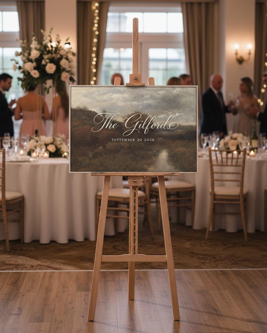 Custom Vintage Art Wedding Newlyweds Sign - Reception or Home Decor - Wedding Gift