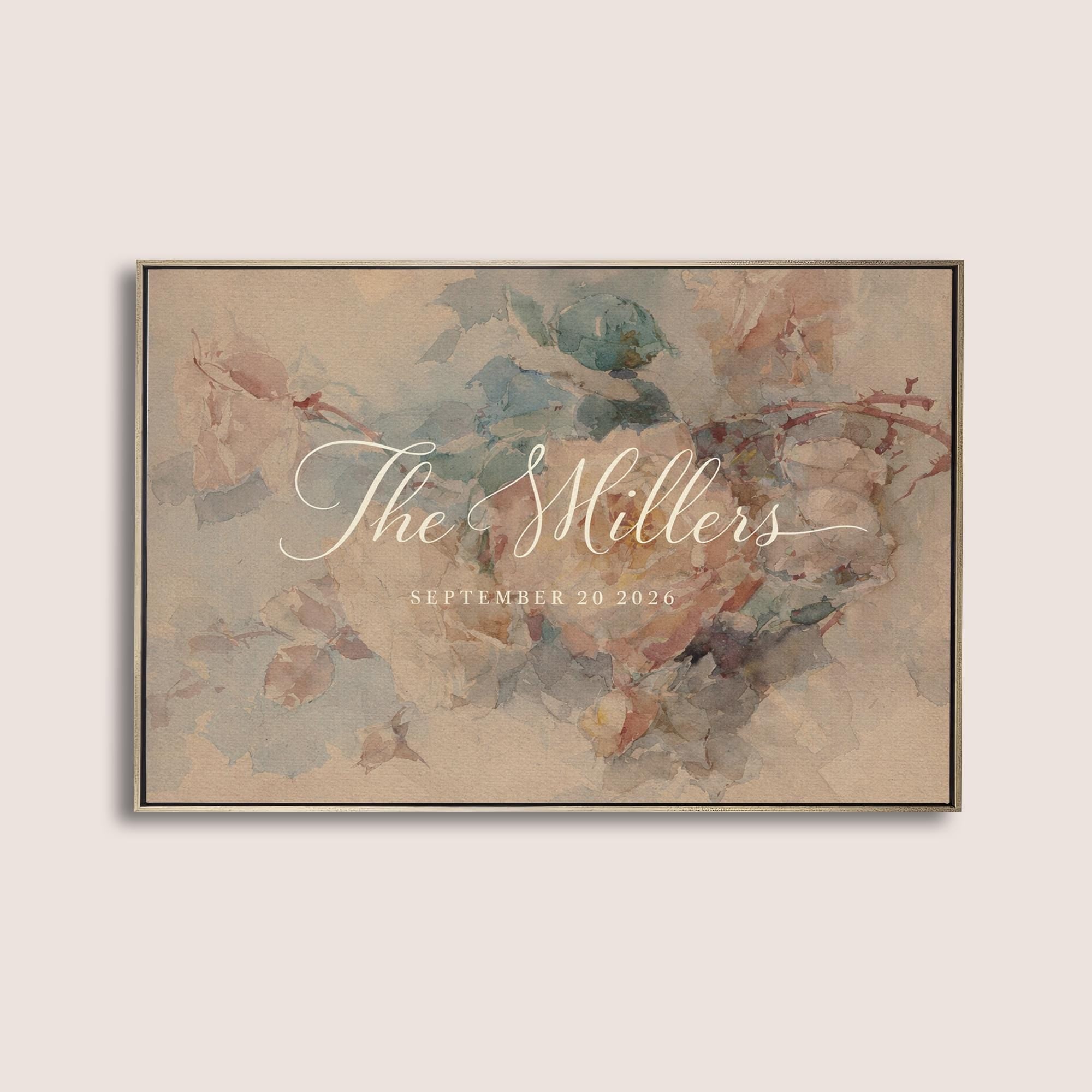 Custom Vintage Art Wedding Newlyweds Sign - Reception or Home Decor - Wedding Gift