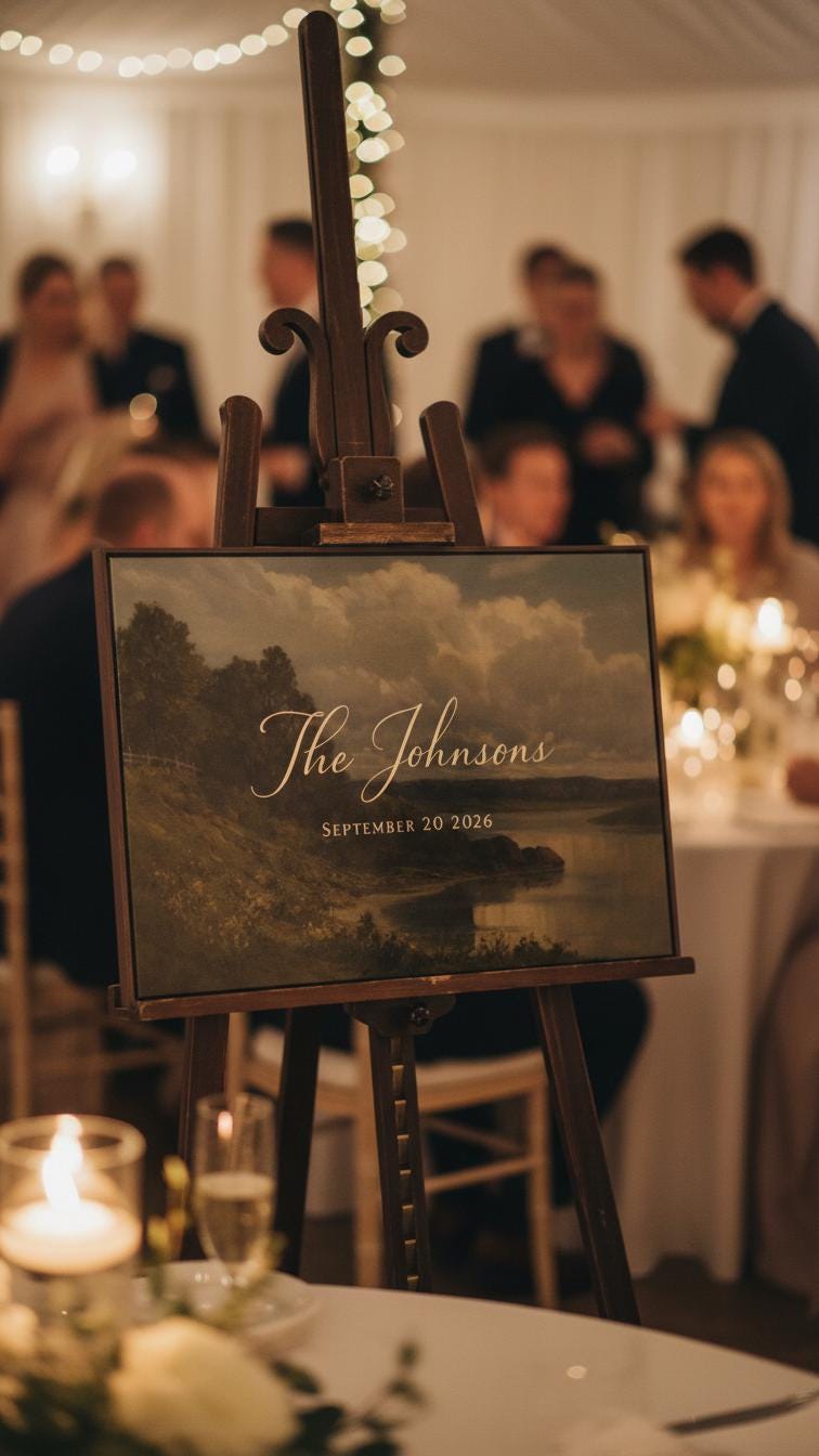 Custom Vintage Art Wedding Newlyweds Sign - Reception or Home Decor - Wedding Gift