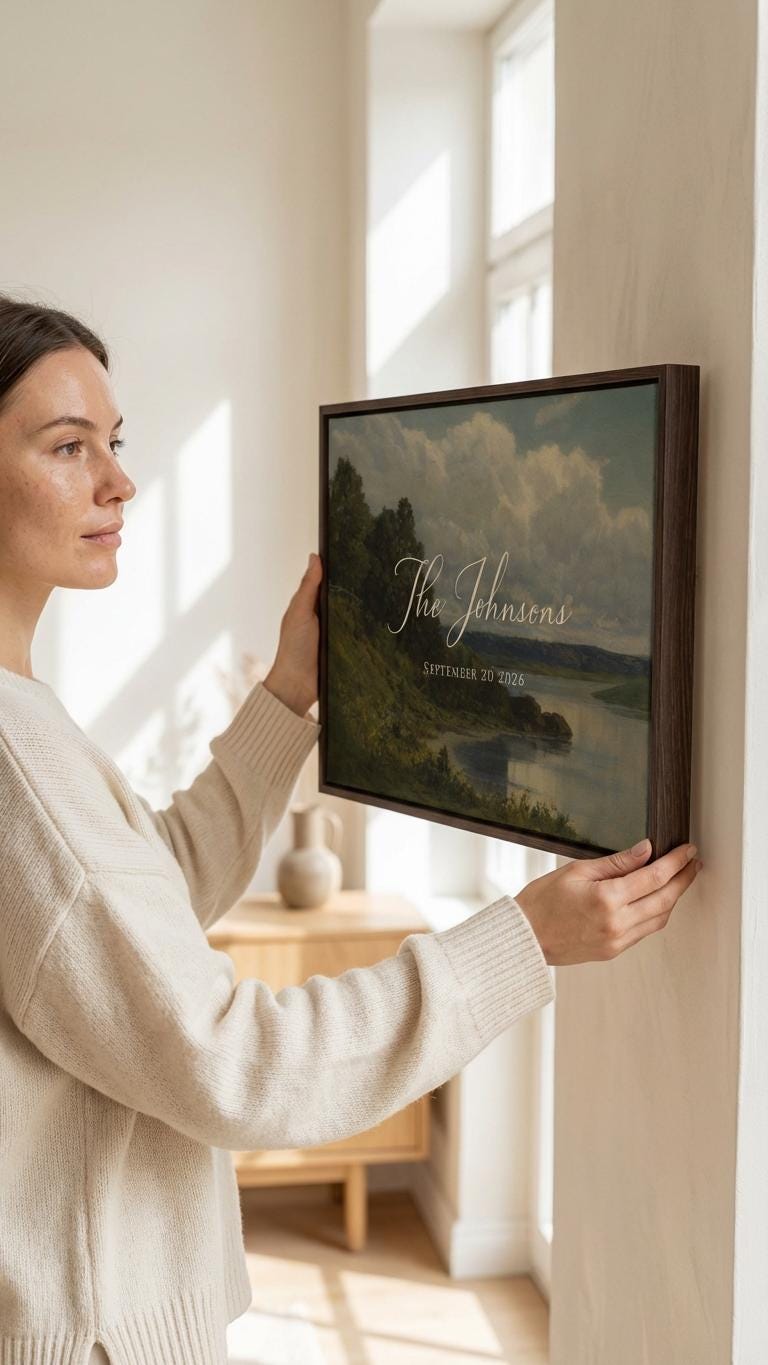 Custom Vintage Art Wedding Newlyweds Sign - Reception or Home Decor - Wedding Gift