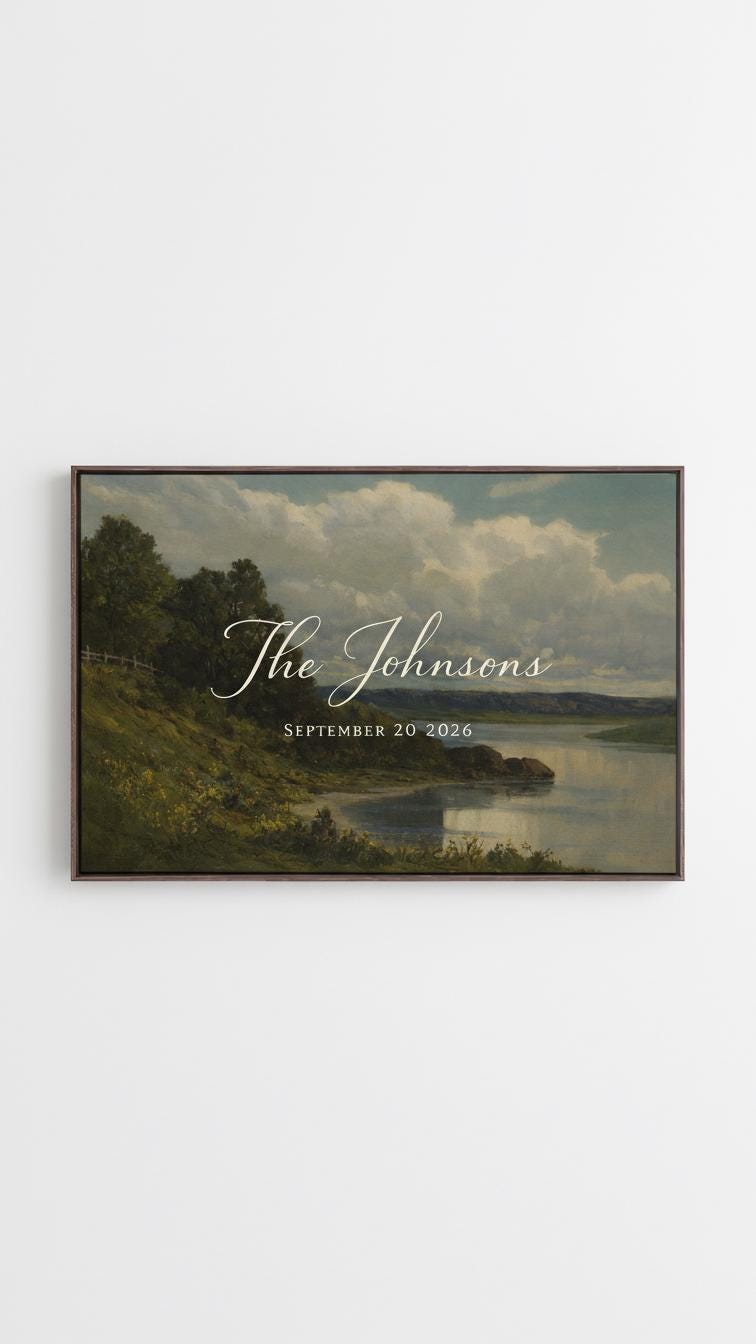 Custom Vintage Art Wedding Newlyweds Sign - Reception or Home Decor - Wedding Gift