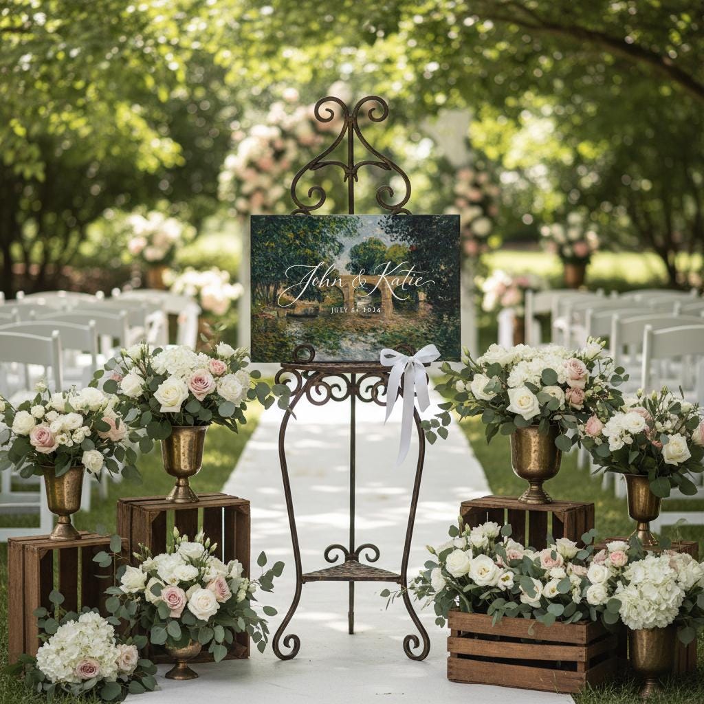 Custom Vintage Art Wedding Newlyweds Sign - Reception or Home Decor - Wedding Gift