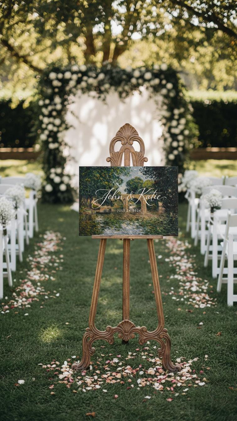 Custom Vintage Art Wedding Newlyweds Sign - Reception or Home Decor - Wedding Gift