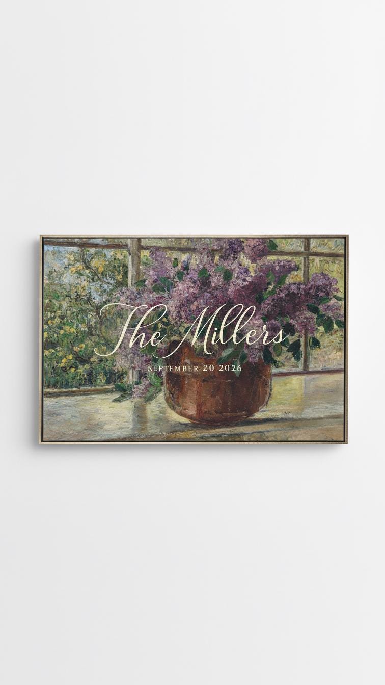 Custom Vintage Art Wedding Newlyweds Sign - Reception or Home Decor - Wedding Gift