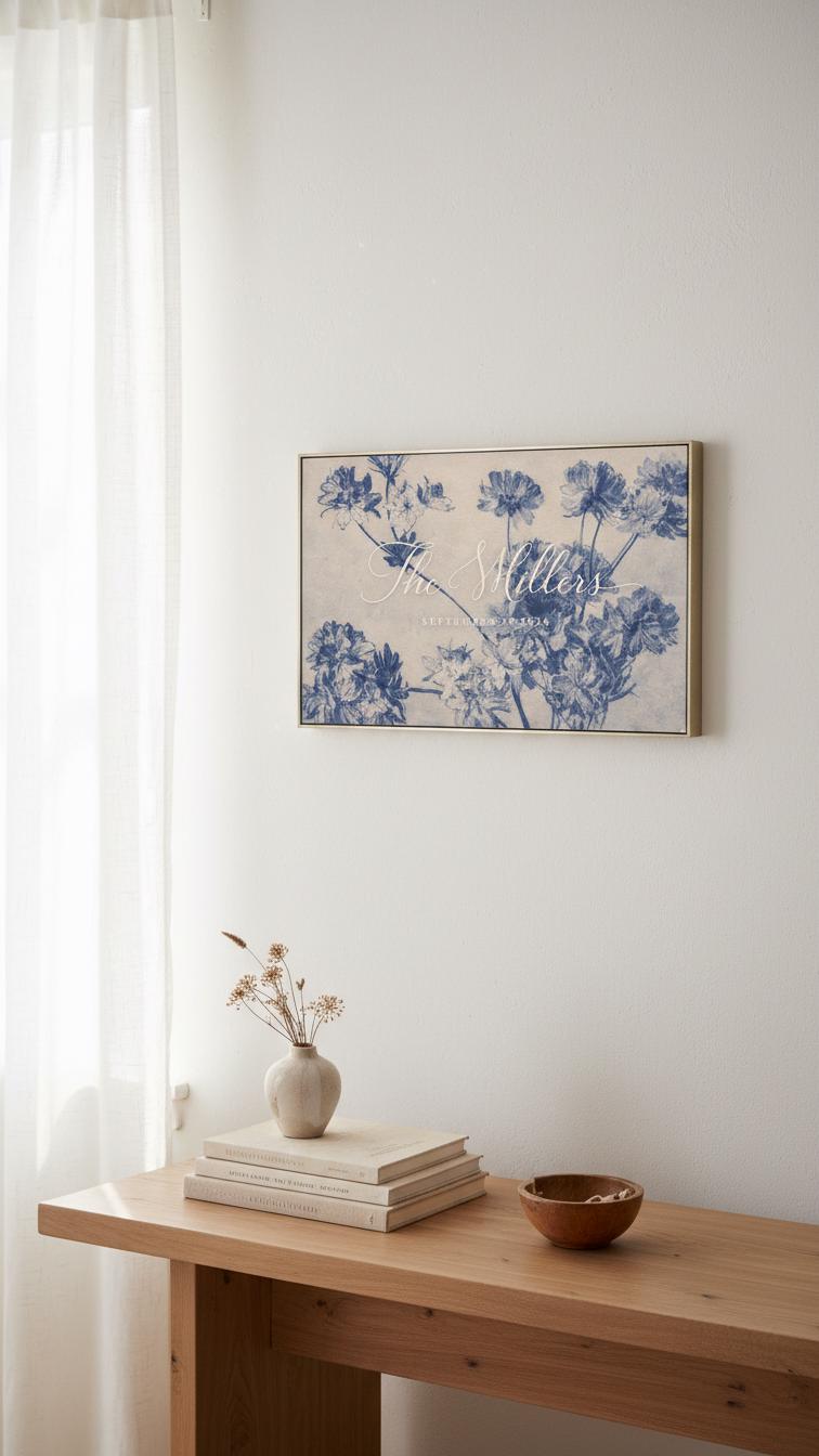 Custom Vintage Art Wedding Newlyweds Sign - Reception or Home Decor - Wedding Gift