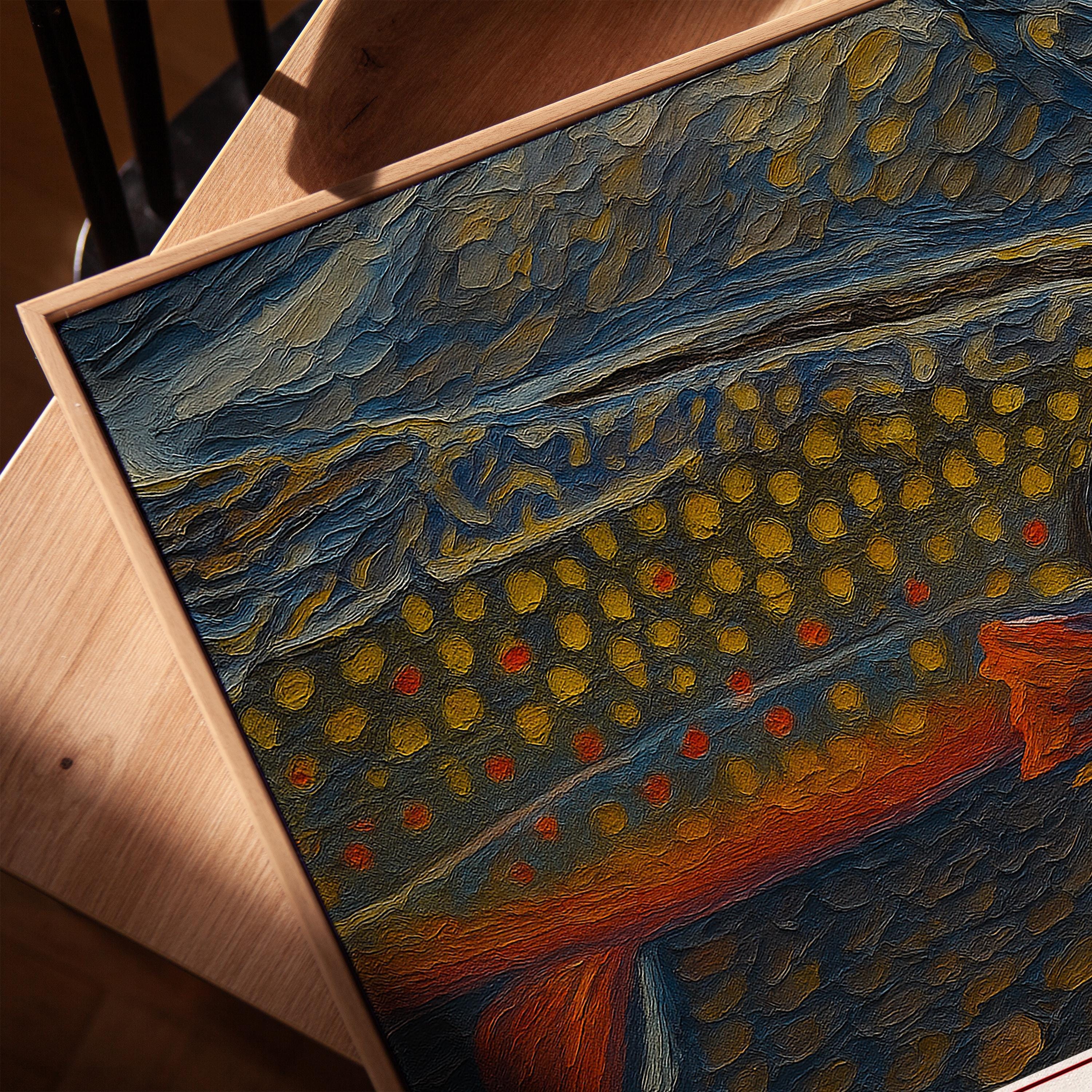 Brook Trout Fly Fishing Canvas Art - Impressionist Cabin Decor - Gift For Outdoors Lover