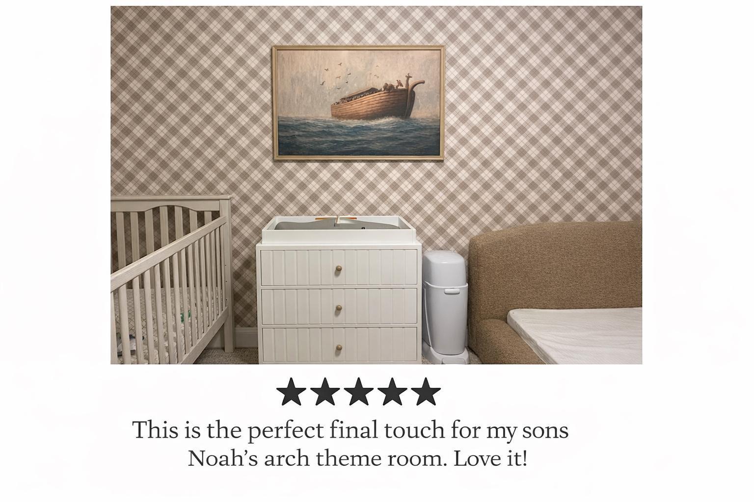Noah's Ark Canvas Art Print: Christian Faith Nursery Decor