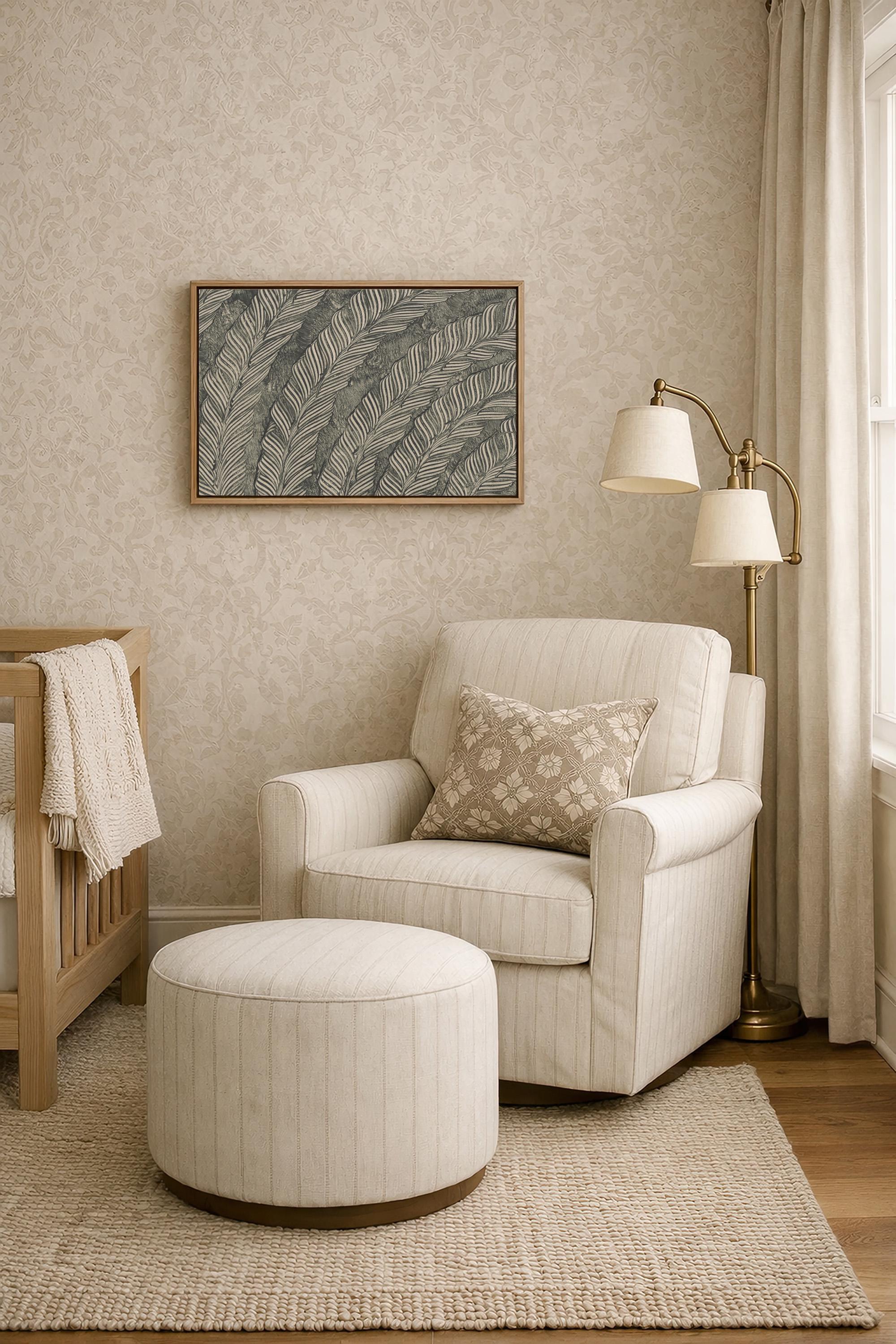 Neutral Botanical Wall Art, Green Palm Leaf Print, Earthy Faith Home Decor