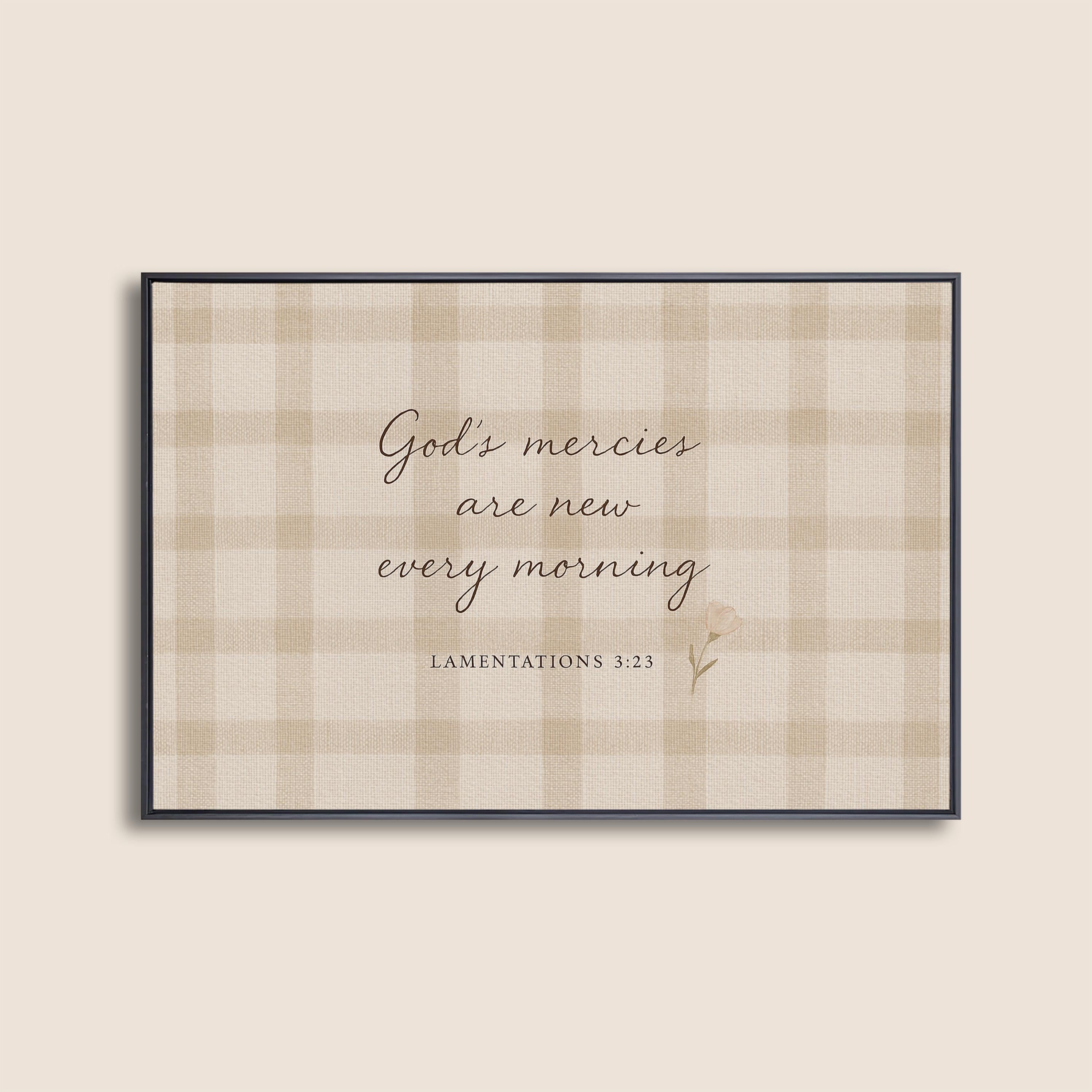 Baby Girl Nursery Decor Lamentations 3:23, God’s Mercies Are New Every Morning Artwork