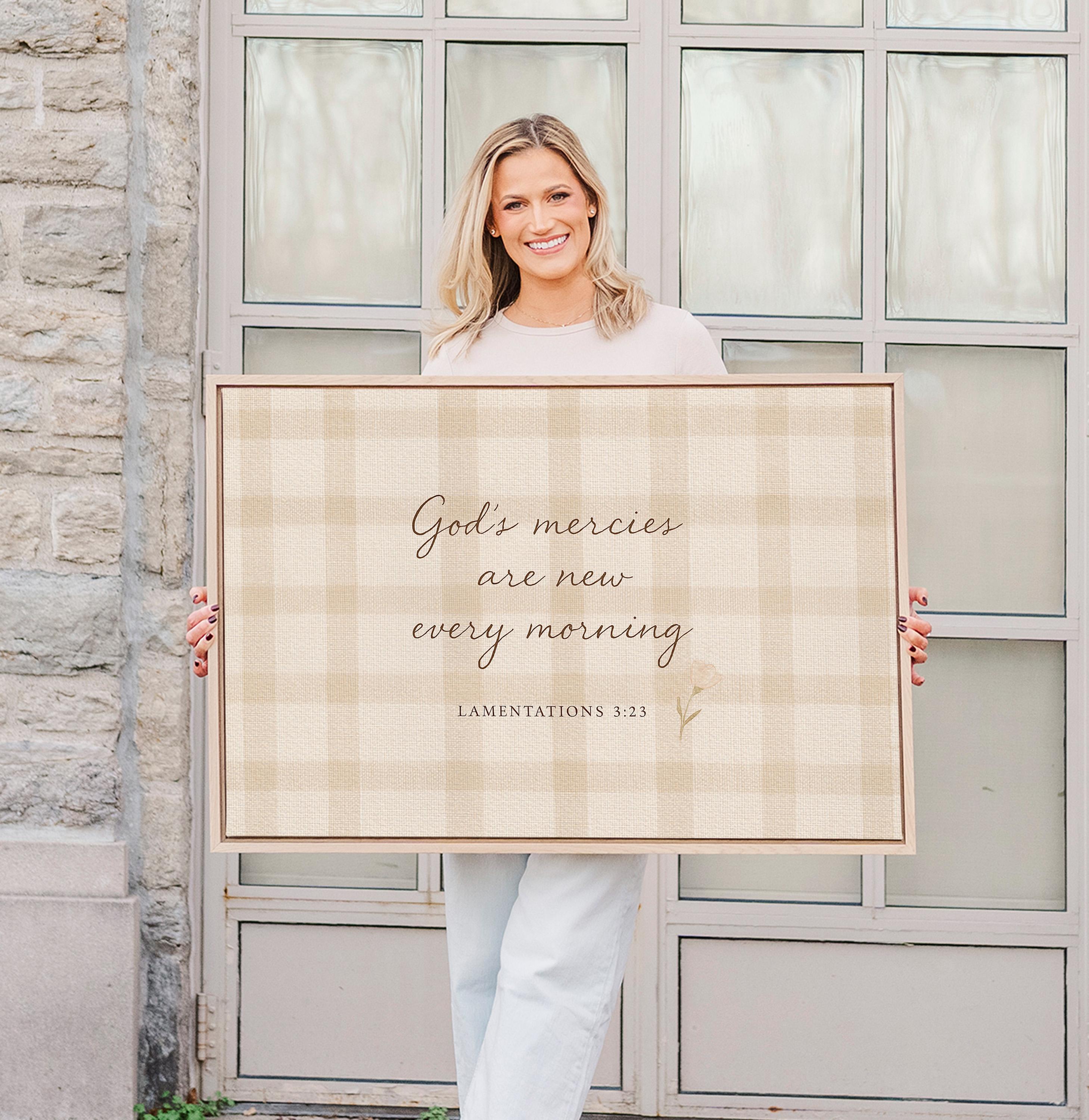 Baby Girl Nursery Decor Lamentations 3:23, God’s Mercies Are New Every Morning Artwork