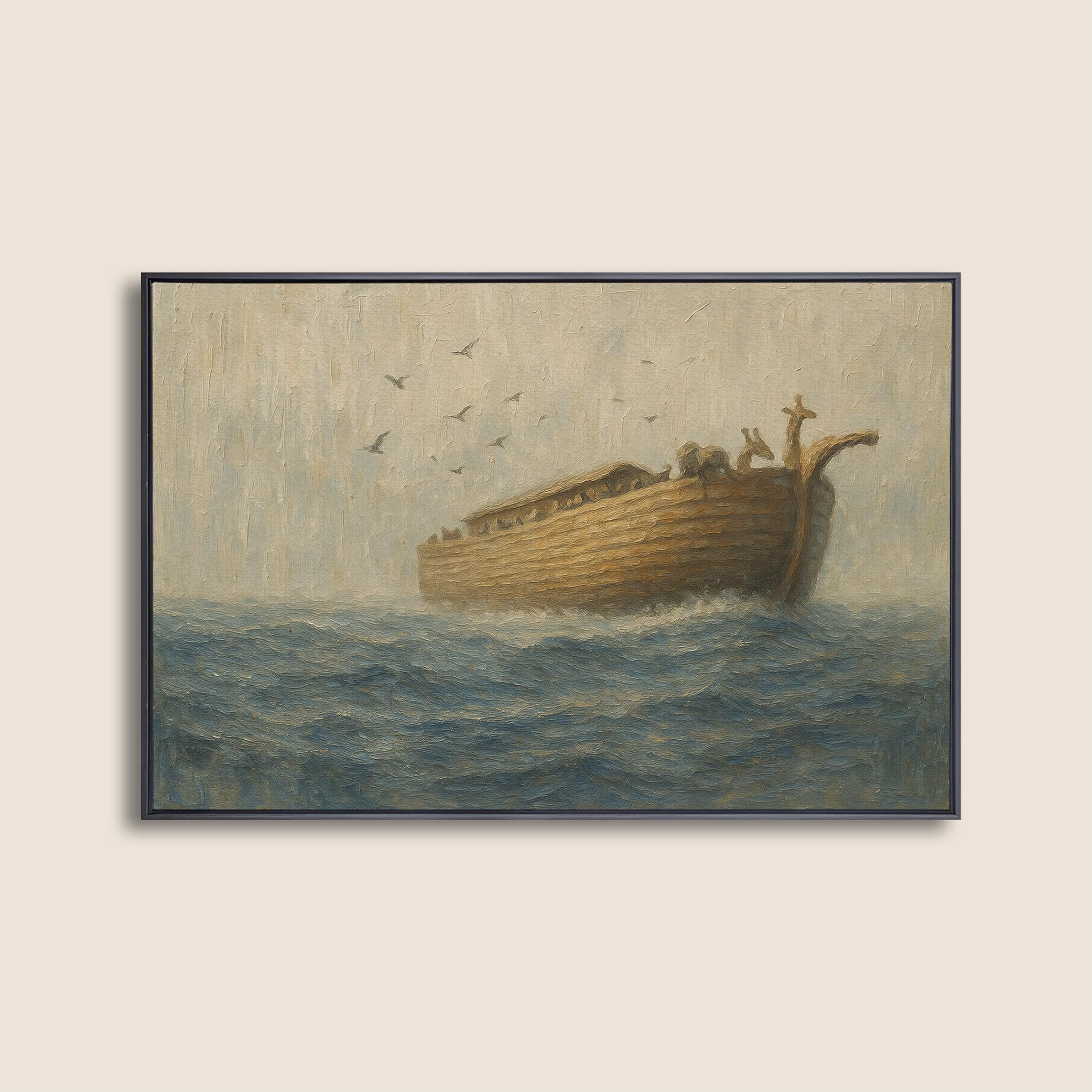 Noah's Ark Canvas Art Print: Christian Faith Nursery Decor