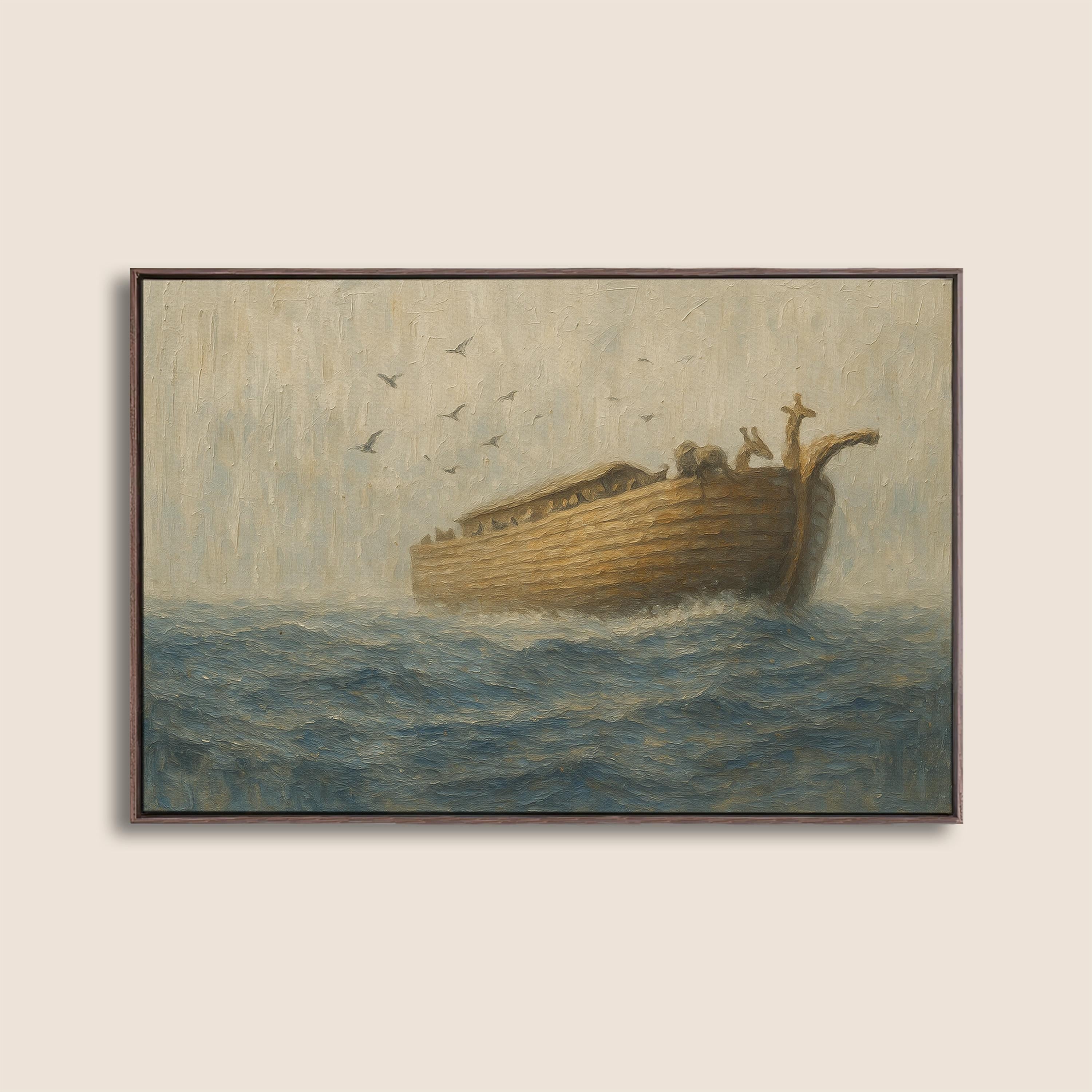 Noah's Ark Canvas Art Print: Christian Faith Nursery Decor