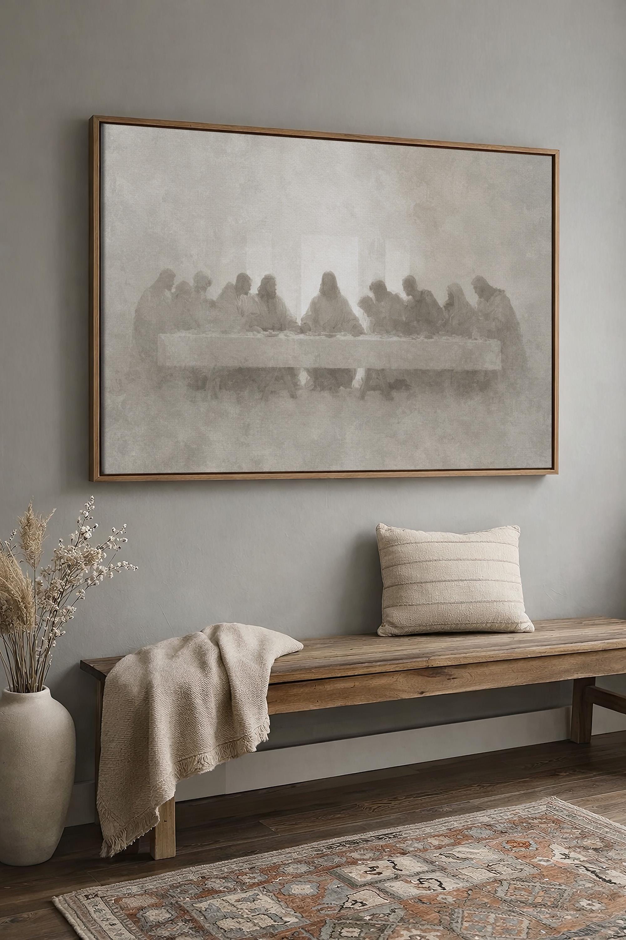 Minimalist Last Supper Wall Art - Christian Painting