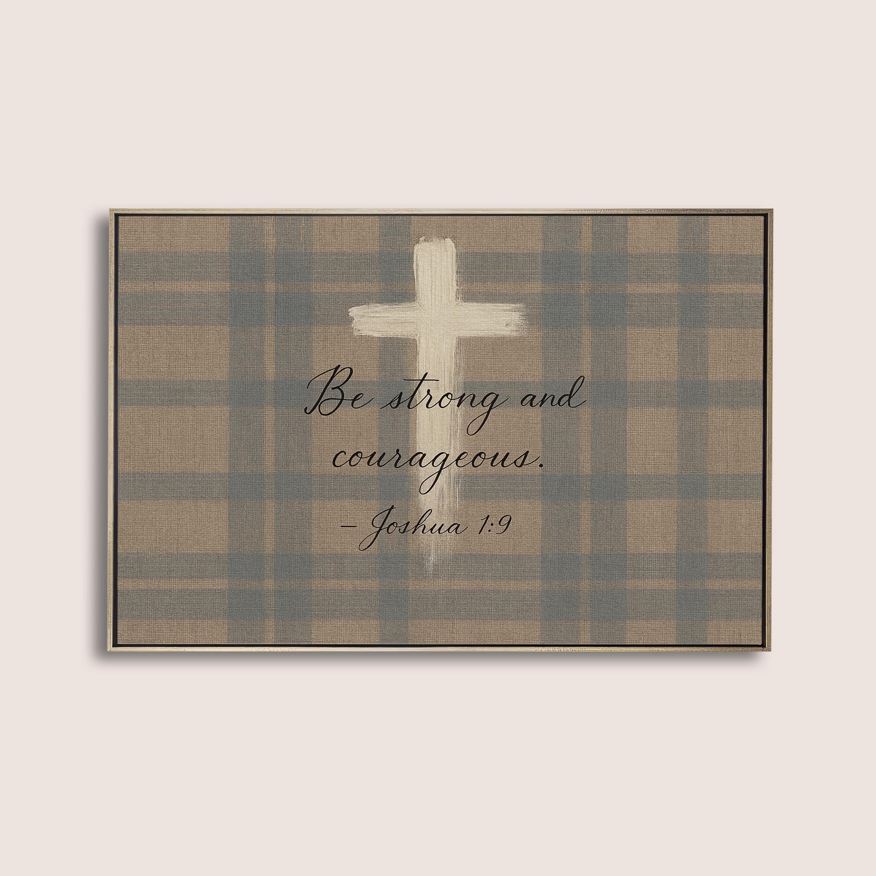 Joshua 1:9 Scripture Canvas Print – Boy Nursery Decor