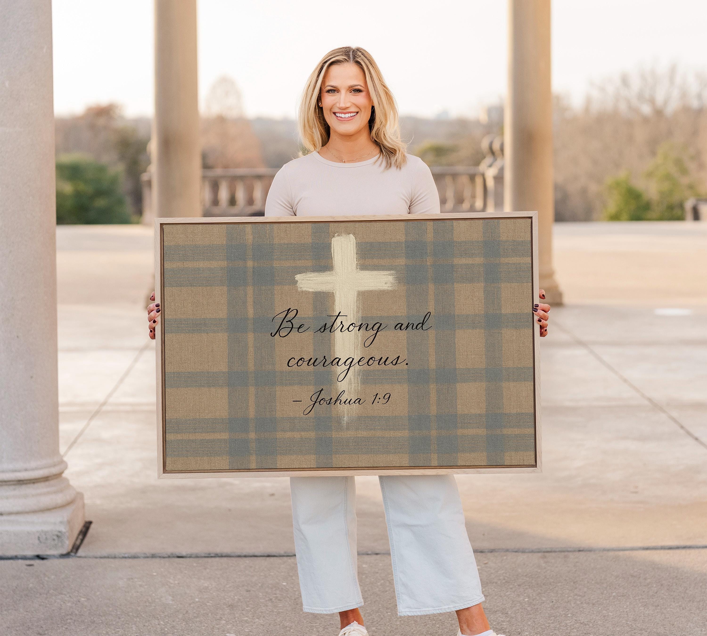 Joshua 1:9 Scripture Canvas Print – Boy Nursery Decor