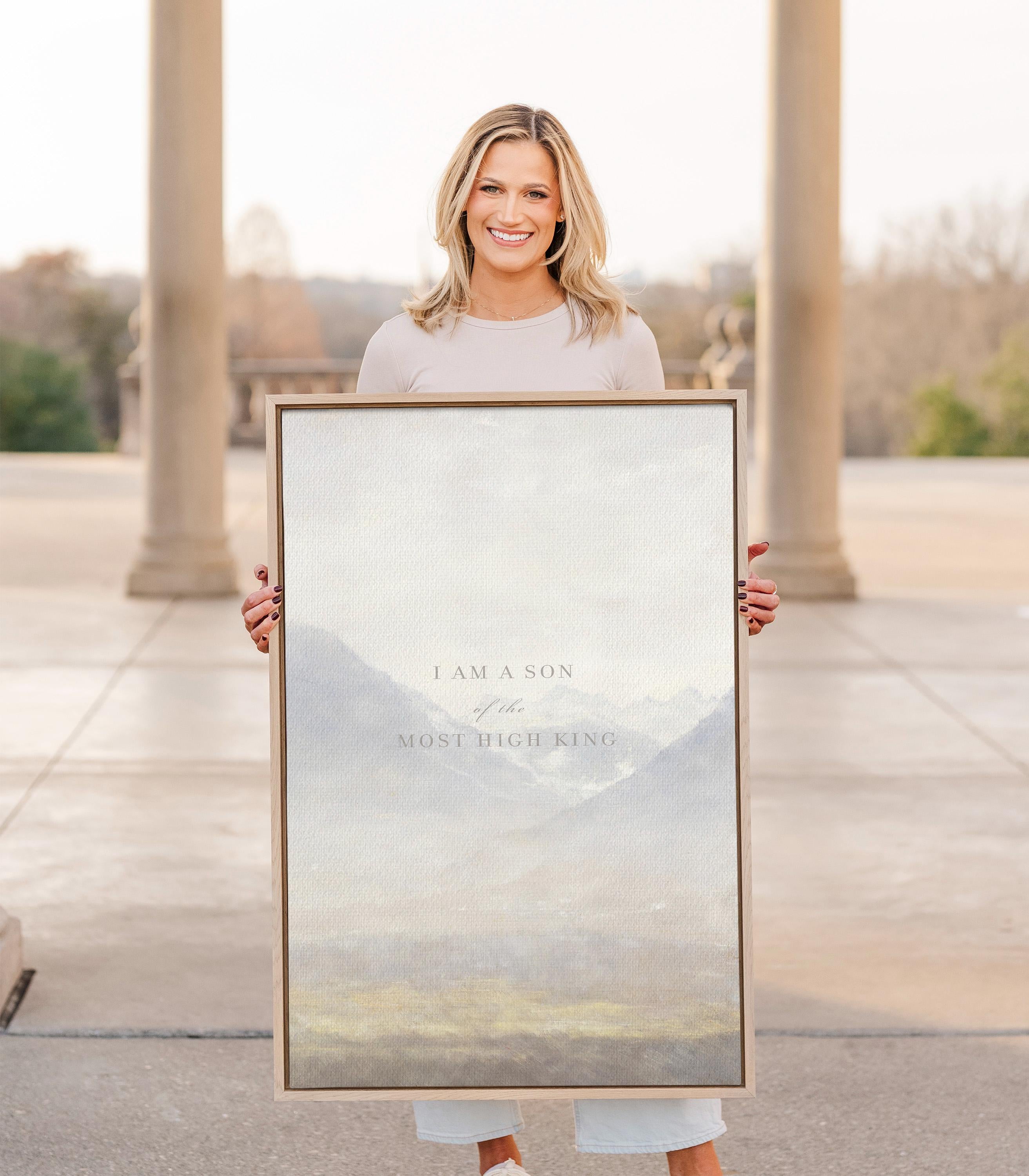 I Am A Son of the Most High King Wall Art | Christian Neutral Landscape Print | Moody Faith Nursery Decor | Scripture Wall Decor