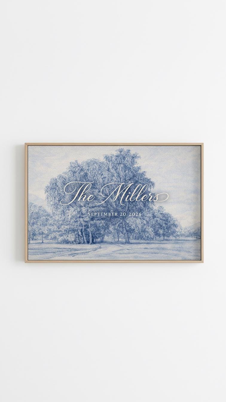 Custom Floral Wedding Welcome Sign - Reception or Home Decor - Wedding Gift