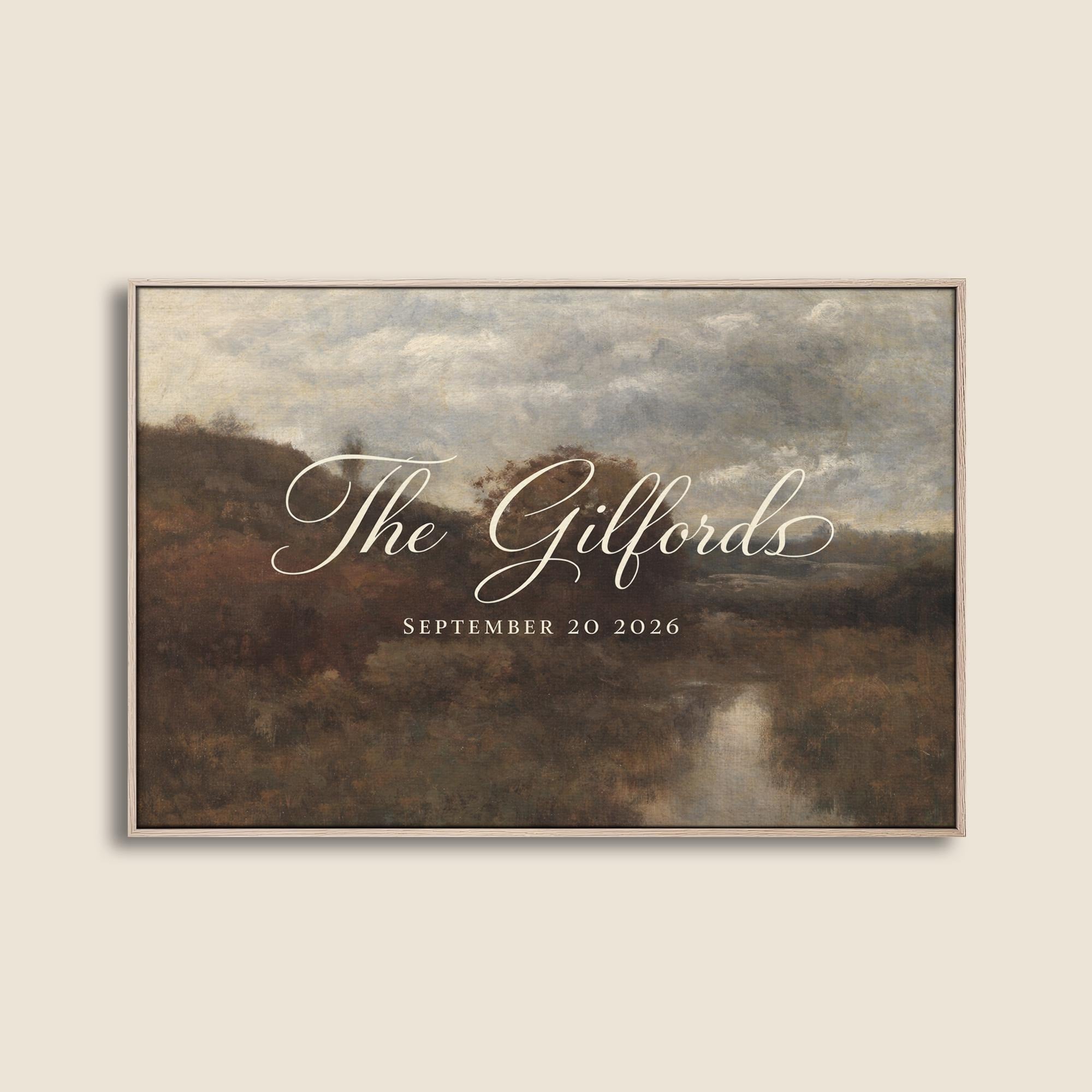 Custom Vintage Art Wedding Newlyweds Sign - Reception or Home Decor - Wedding Gift